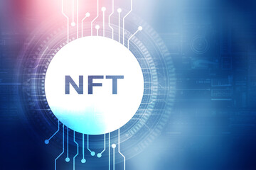 Obraz premium 2d illustration NFT non fungible token 