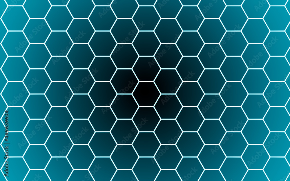 Poster glowing hexagonal background, 3d rendering.