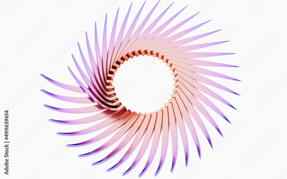 Poster abstract curves with white background, 3d rendering.