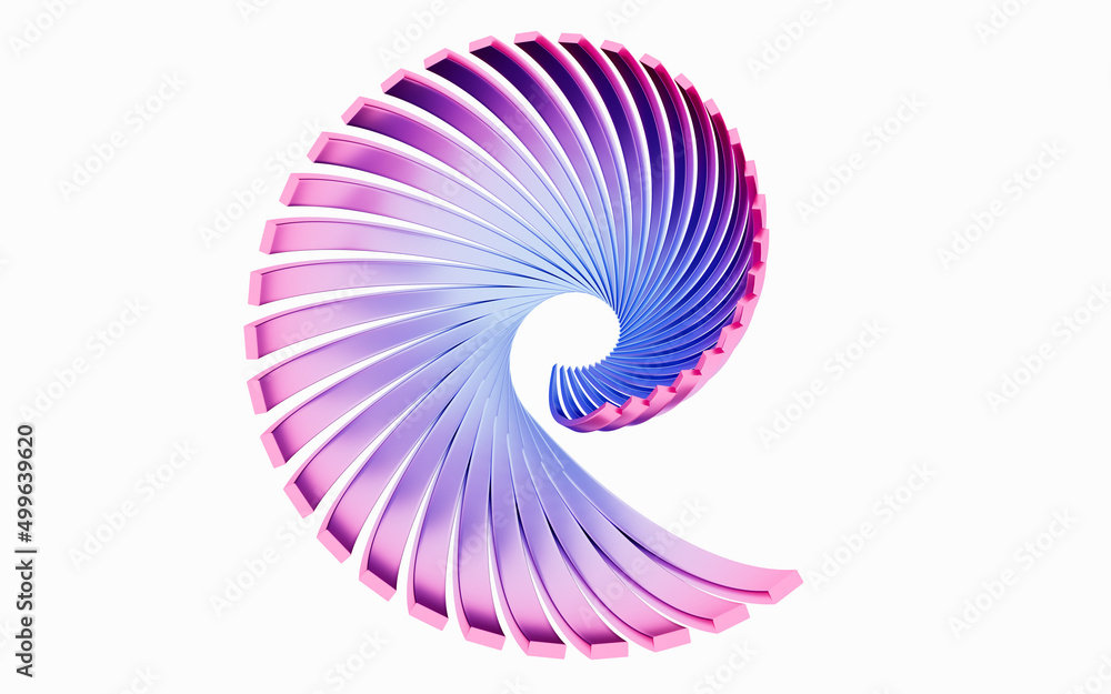 Poster abstract curves with white background, 3d rendering.
