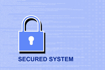 2d illustration Safety concept: Closed Padlock on digital background
