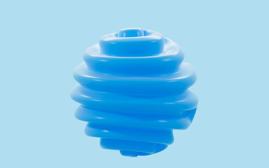 Abstract sphere with blue background, 3d rendering.