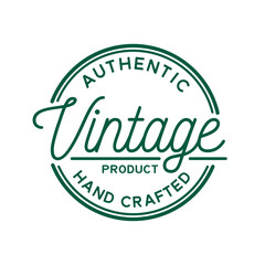 Authentic Vintage Product Design Template. Hand Crafted Stamp Design Logo. Vector and Illustration.
