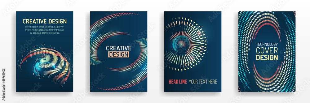Wall mural futuristic layout for presentation, poster, leaflet, annual report, a4 size. abstract vector templat
