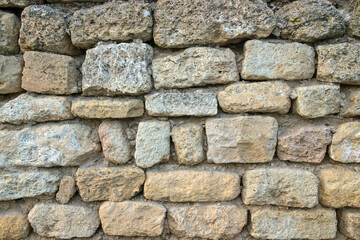 Abstract stone brick wall raw masonry texture background