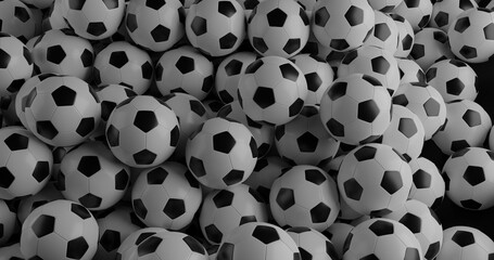 black and white football balls