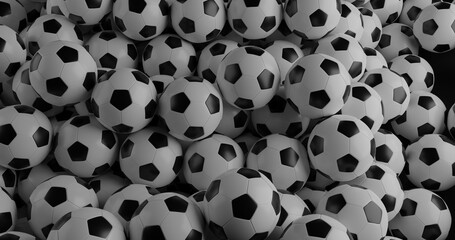 black and white football balls