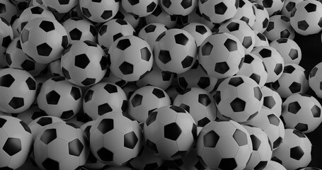 black and white football balls