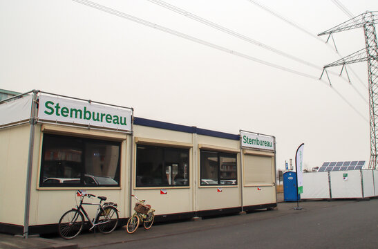 Temporary Polling Station For The 2022 Municipal Elections In Rotterdam Nesselande