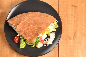 Doner kebab on a plate.