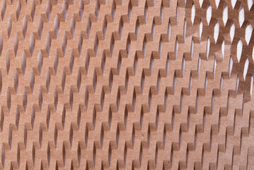 Brown Paper Packaging filler for shipping box, close up