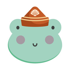 frog with captain hat