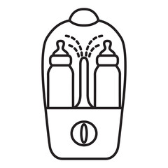 Baby bottle sterilizer icon. Outline vector illustration.Isolated on white background.