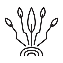 The smart farm logo.Eco tech template.Vector flat illustration. Isolated on white background.