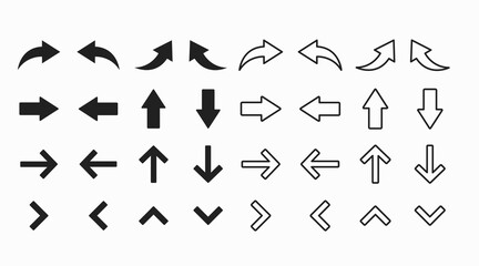 Arrow icon vector set. Vector isolated illustration set of arrows