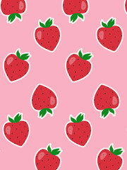 Pattern with strawberries