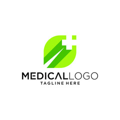 Medical health-care vector leaf logo design