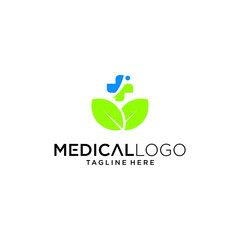 Medical health-care vector leaf logo design
