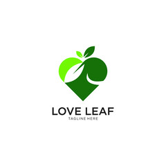 love leaf vector logo template