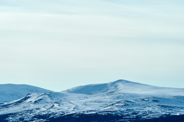 Mountains by The Gudbrandsdalen Valley, Oppland, Norway, seen from Gålå by Easter.