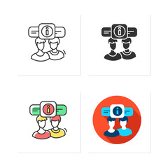 Creative idea icons set. Light bulb over communicating human head. Collection of icons in linear,filled,color styles.Isolated vector illustrations