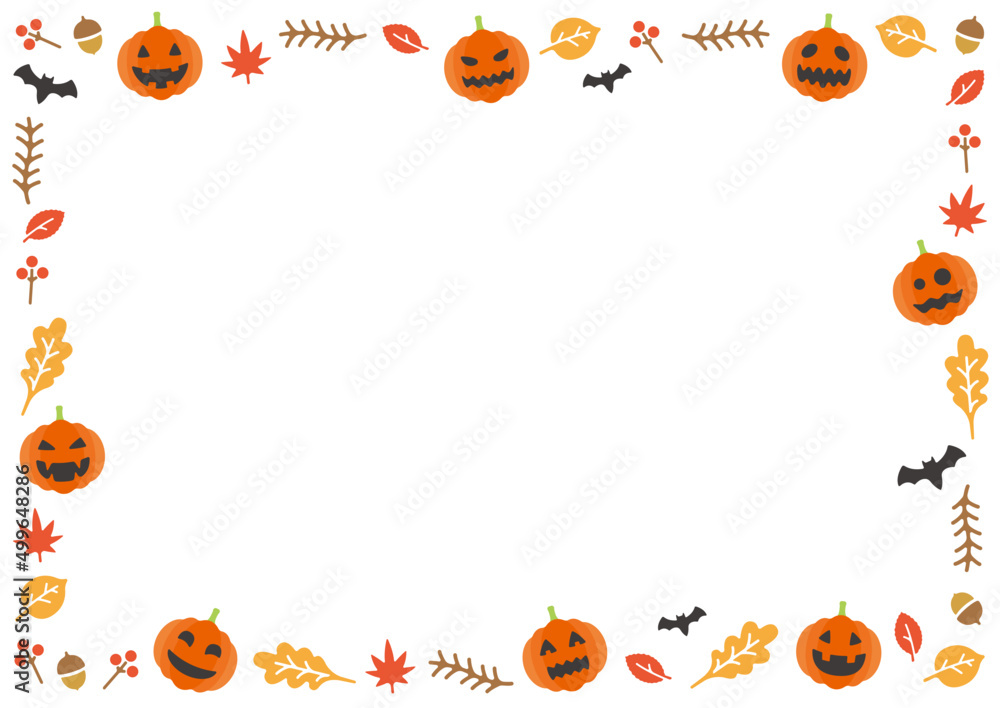 Wall mural decorated background frame for halloween. vector illustration for postcards, banners and posters.(ja