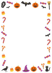 Fototapeta premium Decorated background frame for Halloween. Vector illustration for postcards, banners and posters.