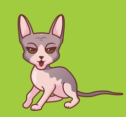 cute cat sphinx pose. isolated cartoon animal illustration. Flat Style Sticker Icon Design Premium Logo vector. Mascot Character