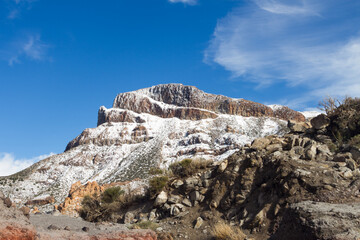 Fototapeta na wymiar Snowy Teide in winter Canary Islands