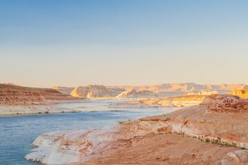 An overlooking landscape view of Glen Canyon National Recreation