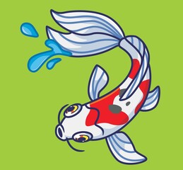 cute koi fish. isolated cartoon animal illustration. Flat Style Sticker Icon Design Premium Logo vector. Mascot Character