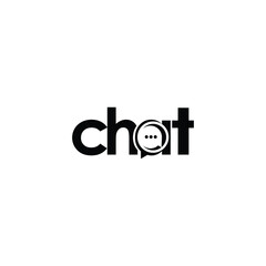chat lettering with bubble logo modern