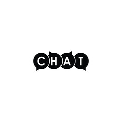 chat lettering with bubble logo modern