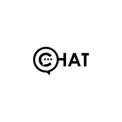 chat lettering with bubble logo modern