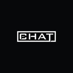 chat lettering with bubble logo modern