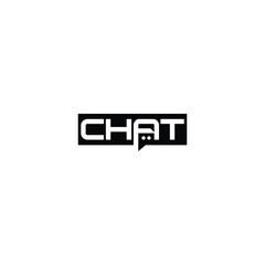 Fototapeta premium chat lettering with bubble logo modern