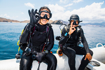 divers getting ready for a dive at Komodo Island