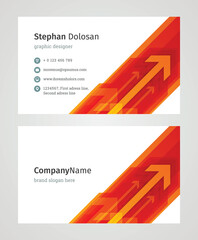 Minimalist Business Card Design Template. Modern Creative and Clean Corporate Design. Vector Illustration. Front and Back Sides with Colorful Abstract Background