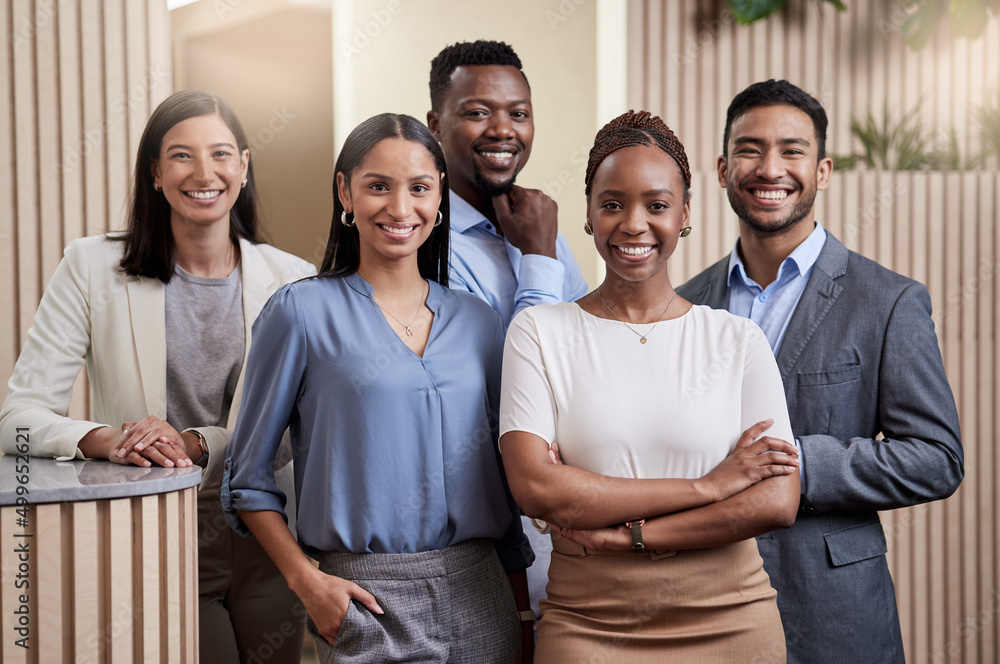 Canvas Prints looking to the future. shot of a team of businesspeople together in their office with their arms cro