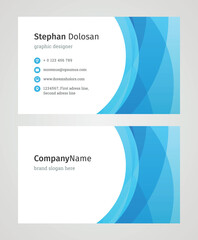 Minimalist Business Card Design Template. Modern Creative and Clean Corporate Design. Vector Illustration. Front and Back Sides with Colorful Abstract Background