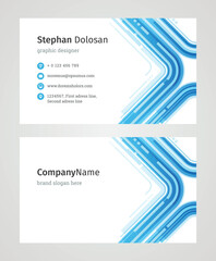 Minimalist Business Card Design Template. Modern Creative and Clean Corporate Design. Vector Illustration. Front and Back Sides with Colorful Abstract Background