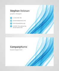 Minimalist Business Card Design Template. Modern Creative and Clean Corporate Design. Vector Illustration. Front and Back Sides with Colorful Abstract Background