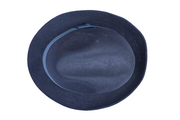 Blue hat isolated on a white, top view