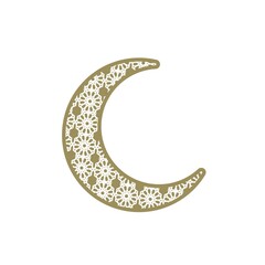 Crescent Moon With Pattern Islamic Vector Design