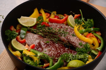 beef steak with vegetables