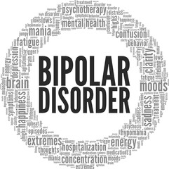 Bipolar Disorder conceptual vector illustration word cloud isolated on white background.