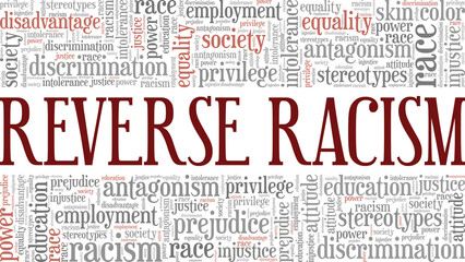 Reverse Racism conceptual vector illustration word cloud isolated on white background.