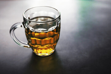 Saint Patrick's Day holiday. National Irish holiday. A mug of golden beer at the bar.