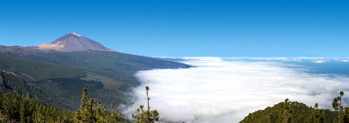 Teide national park with the "Sea of clouds". Tenerife. Canary Islands.