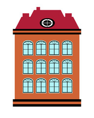 Naklejka premium City single silhouette building colored object element